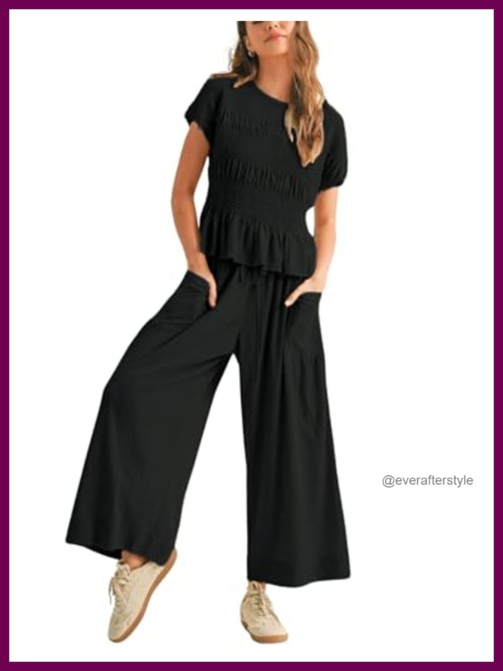 Women's Lounge Outfit with Pockets Casual Boho Matching Set